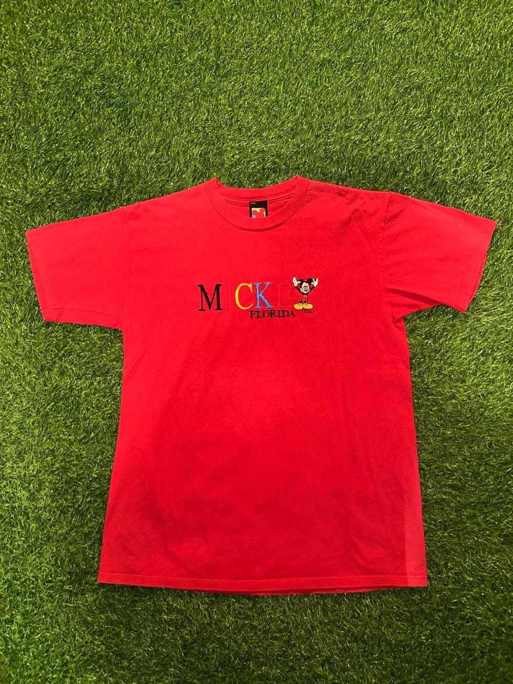 Vintage Mickey Unlimited Mickey Mouse Florida Embroidered Red T-Shirt